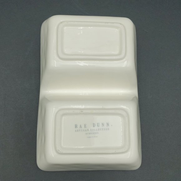 Rae Dunn Stash Keep Desk Organizer Divided Trinket Dish - Picture 8 of 8